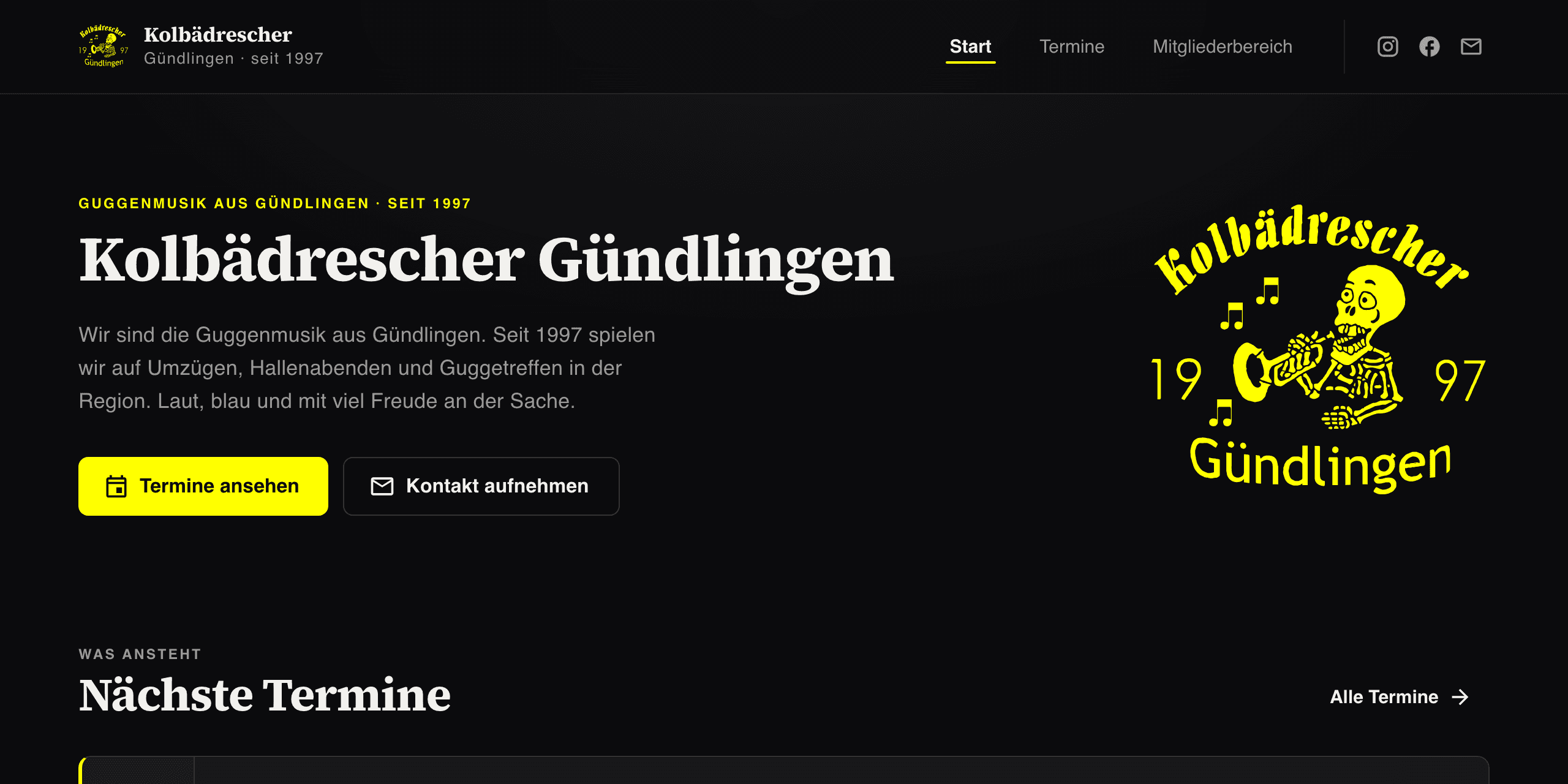 Startseite von Kolbädrescher Gündlingen 1997 e. V.